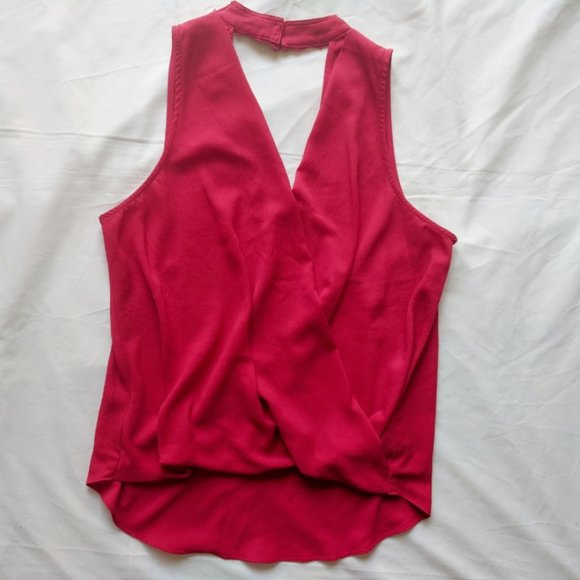 BCX Candy Red Lace Halter Neck Wrap Top L - Picture 2 of 8